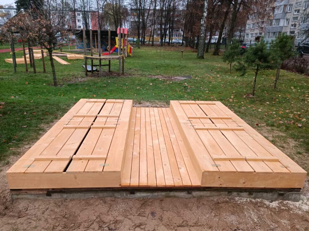 Medinė smėlio dėžė KRIAUŠĖ - Image 5